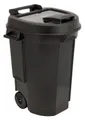 Spetebo Mülleimer Kunststoff Abfallcontainer mit Deckel in schwarz, 110 Liter - Mülleimer mit Rollen
