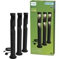 Philips Sockelleuchte Desi Niedervolt Schwarz 3er Set
