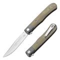 BÖKER PLUS® Modern Trapper Uno - klappbares Gentleman Taschenmesser mit Clip & Nitro-V Klinge - Flipper Einhand Messer mit Kugellager & Micarta-Griff grau - Droppoint EDC Klappmesser in Geschenk-Box