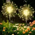Solarleuchten 2 Stück 120 LED Garten Wetterfest 8 Modi