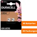 20 x 2er Knopfzellen AG10 LR1130 189 389 LR54 V10GA Uhrenbatterie von Duracell