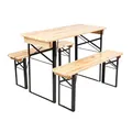 BUTLERS Bierzeltgarnitur 3-TLG. klappbar -Good Company- Bierbank Set Holz & Metall | Kompakte Möbel für Balkon & Terrasse | Wetterfeste Sitzbank & Gartentisch | Gartenmöbel & Balkonmöbel