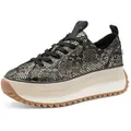 Tamaris Plateausneaker, Halbschuh, Schnürschuh, Trendschuh im Snake-Look schwarz 42 EU