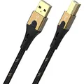 Oehlbach Primus USB-Kabel Typ B 2.0 - State of The Art - High Speed 480 Mb/s hochflexibel Metallstecker HPOCC 3-Fach Schirmung - Drucker, Scanner, Audio Verstärker - schwarz/Gold - 50 cm