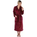 Wewo fashion Damenbademantel 5000, Langform, Kunstfaser, Kimono-Kragen, Gürtel, kuschelig weich rot XS