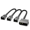 20cm 4-Pin Molex 12V Stecker auf 3x 3-Pin Lüfterkabel Lüfteradapter Lüfterkabel