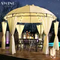 Luxus Pavillon 350 cm Garten Pavilon Gartenmöbel Pavillion Partyzelt Gartenzelt