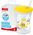 NUK Action Cup Trinkbecher Kinder | 230 ml | Drehdeckel mit weichem Strohhalm