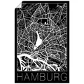 Wandbild ARTLAND "Retro Karte Hamburg Deutschland Schwarz", schwarz (farbe bild(er): schwarz), B:20cm H:30cm, Bilder, als Alubild, Outdoorbild, Leinwandbild, Poster in verschied. Größen