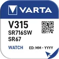 VARTA SILVER Coin V315/SR67 Napfblister 1 Uhrenbatterien, SILVER Coin
