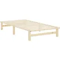 Homestyle4u Bett 100x200 cm Jugendbett Bettgestell Holzbett Palettenbett 2800