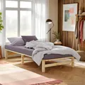 Homestyle4u Bett 100x200 cm Jugendbett Bettgestell Holzbett Palettenbett