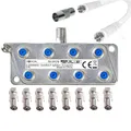 TronicXL 8-Fach 4K IEC Verteiler Antennenverteiler TV Kabel Adapter Kabelfernsehen 8er DVBC zb für Unitymedia Vodafone Netcologne SAT Splitter hd tauglich digital Unicable Verteilerdose 8fach BK CATV