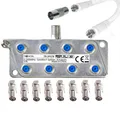 8Fach 4K IEC Verteiler Antennenverteiler TV Kabel Adapter Kabelfernsehen 8er ...