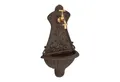 relaxdays Gartenbrunnen Wandbrunnen mit Verzierung, 24.5 cm Breite, Wasserbecken BxT: 20x8.5 cm, braun