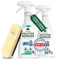 Emma Grün® Polsterreiniger für Sofa, Teppich, Matratze & Autositze 2x500ml – Fleckenentferner inkl. Bürste zur Polsterreinigung im Auto & Haushalt – Textilreiniger gegen hartnäckige Flecken & Gerüche