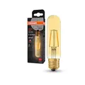 Osram Vintage 1906 Classic Tubular FIL LED-Lampe, E27, gerade Form, gold, 2,5W, 200lm, 2000K, warmweiße Komfortlichtfarbe, sehr geringer Energieverbrauch, lange Lebensdauer
