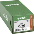 SPAX 1191010600705 R 88091 Senkkopf/T-STAR Holzschraube 6 mm 70 mm T-STAR plus Stahl WIROX 200 St. (1191010600705)