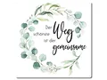 Interluxe Metallschild 20x20cm - Der schönste Weg ist der gemeinsame - Eukalyptus - Geschenk zur Hochzeit, Partner, Geschwister, Ehe, Freundschaft,
