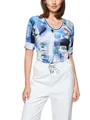 Marc Cain T-Shirt Salty Breeze Premium Damenmode mit maritimem Print