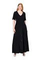 Ulla Popken Damen große Größen Übergrößen Plus Size Abendkleid, A-Linie, Glanz-Effekt, Drpaierung Marine 46+ 830376130-46+
