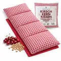 Strauss Home® Kirschkernkissen Gross, Mikrowelle, Körnerkissen Mikrowelle, Wärmekissen Nacken Schulter, Baumwollstoff 50x20cm (Rot Vintage)