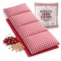 Strauss Home® Kirschkernkissen Gross, Mikrowelle, Körnerkissen Mikrowelle, Wärmekissen Nacken Schulter, Baumwollstoff 50x20cm (Rot Vintage)
