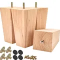 Btowin Massivholz-Möbelfüße 5 Zoll / 12 cm, 4er-Pack robuste pyramidenförmige Ersatzfüße mit M8-Schrauben & Montageplatten für einfache Installation, für Sofa Liege Couchtisch, Mid-Century Modern