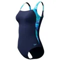 Speedo Badeanzug Shaping Lunaelustre Badeanzug mit verstellbaren Trägern mit Sharping Effekt blau 42