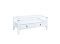 Inter Link Couchtisch Provence mit 2 Schubladen aus Kiefer Massivholz - Weiss
