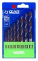 Set 8 selbstzentrierende Holzbohrer IZAR CrV von 3 bis 10 mm - Ref. 1640