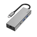 HAMA USB-C-Hub, Multiport, 4 Ports, 2x USB-A, USB-C, LAN/Ethernet #1907443