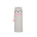 Legami 2-in-1 Silikon Federmäppchen Kitty Kawaii Grau