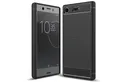 Nalia Smartphone-Hülle Sony Xperia XZ1 Compact, Carbon Look Silikon Hülle / Matt Schwarz / Rutschfest / Karbon Optik