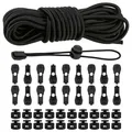 10m Schwarz Elastische Gummischnur 3mm, Gummiband Rund Schnur Gummiseil mit 4...
