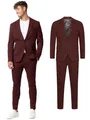 JEFF Herren JFEzra Set Anzug 2-teilig Sakko Hose Bundle | elastischer Herrenanzug Regular Fit für Männer Wine, 54