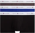 Tommy Hilfiger Herren 3er Pack Boxershorts Trunks mit Logobund, Mehrfarbig (Blk/Drk Ash/WDG Blu), L