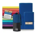 Blumtal Mikrofaser Handtuch leicht & extra saugstark - schnelltrocknende Microfaser Handtücher - optimal als Fitness Handtuch/Strandtuch Mikrofaser/Gym Towel - Reisehandtuch kompakt - Kings Blau