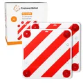 2 x Warntafel Kunststoff 50x50 cm Rot Weiß Reflektoren Warnschild Heckträger