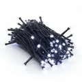 LED Außen Lichterkette kalt weiß - 7 m / 96 LED - Garten  Weihnachten Winter Deko Beleuchtung Timer Batterie - Schwarz