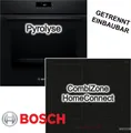 Herdset BOSCH Backofen Pyrolyse 3D Heissluft + Induktion PowerBoost HomeConnect CombiZone Schwarz