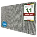 DOMOPRIMA® Fussmatte 80x50 cm in AnthrazitGrau, Fischgrät – Waschbare Schmutz...
