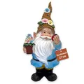 MIJOMA Gartenzwerg Gartengnom GNOME Dwarf Garten Dekoration Gartendeko Wichtel Zwerg für den Garten Wohndekoration Deko für Terasse für Balkon (Blaue Jacke - 27cm)