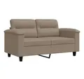 vidaXL Sofa 2-Sitzer-Sofa Taupe 120 cm Mikrofasergewebe, 1 Teile
