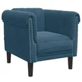 vidaXL Sessel, Polstersessel mit Stützbeinen, Relaxsessel Sofa für Wohnzimmer, Loungesessel Fernsehsessel Polstersofa, Modern, Blau Samt