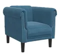 vidaXL Sessel, Loungesessel Blau Samt