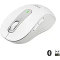 Logitech Signature M650 Large, kabellose Maus, Bluetooth- und Logi Bolt-kompatibel, Siltent Touch, Smartwheel, USB-Empfänger, Offwhite