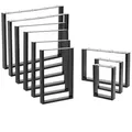 VENDOMNIA Möbelkufe Tischgestell - 2er Set, aus Stahl, Größenwahl, (Schwarz, Grau oder Industrial, Tischbeine, Tischkufen, Metall Kufengestell, Tischuntergestell) grau|silberfarben 80 cm