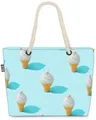 VOID Strandtasche (1-tlg), Softeis Türkis Beach Bag Wassereis Eiscreme Italien Baden Kinder Süß