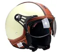BNO-PL28 Jethelm Beige glänzend + Braun, Motorradhelm, Schutzhelm Helm S - XL (XL)